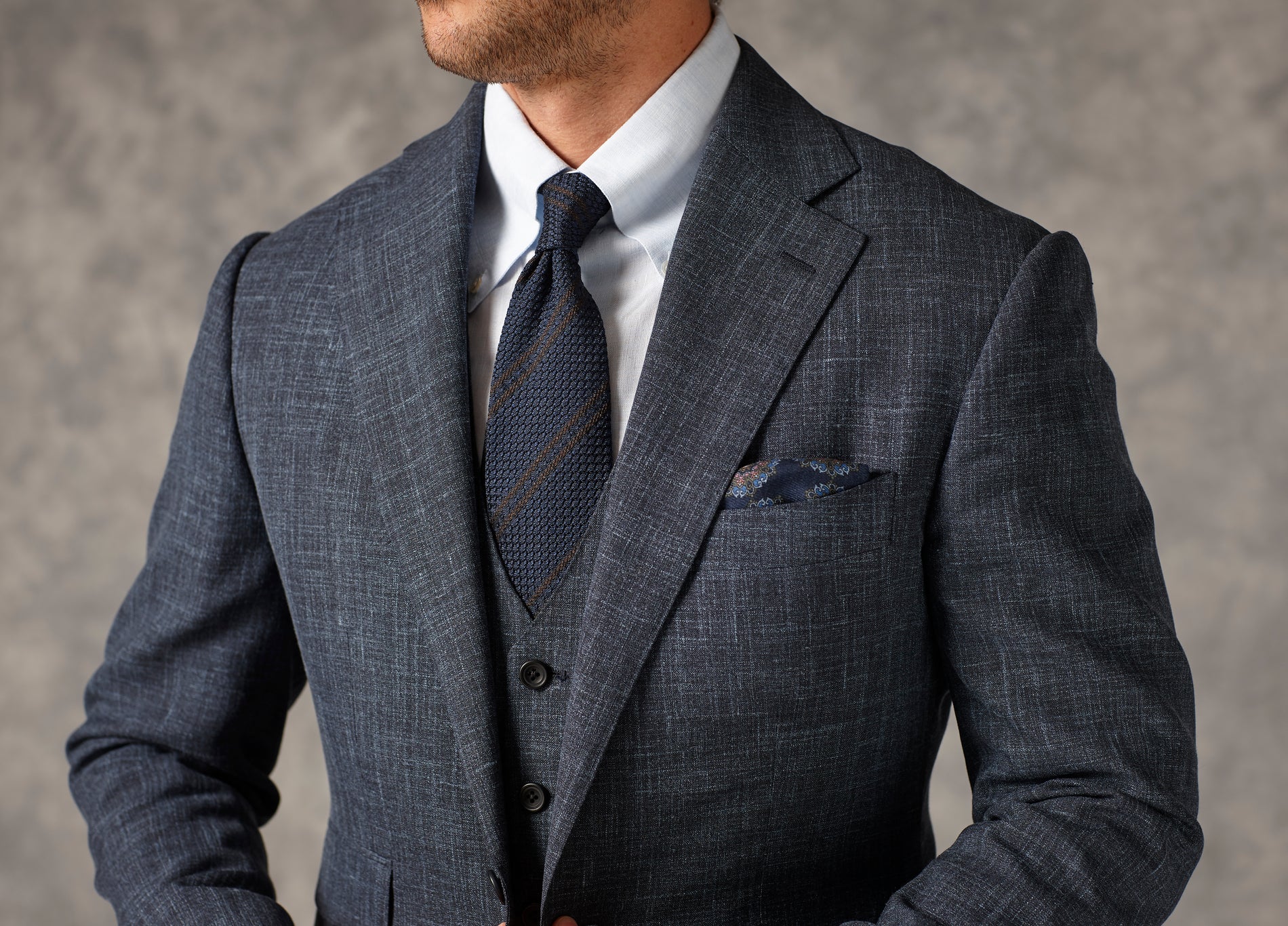 WOOL SILK LINEN BLEND