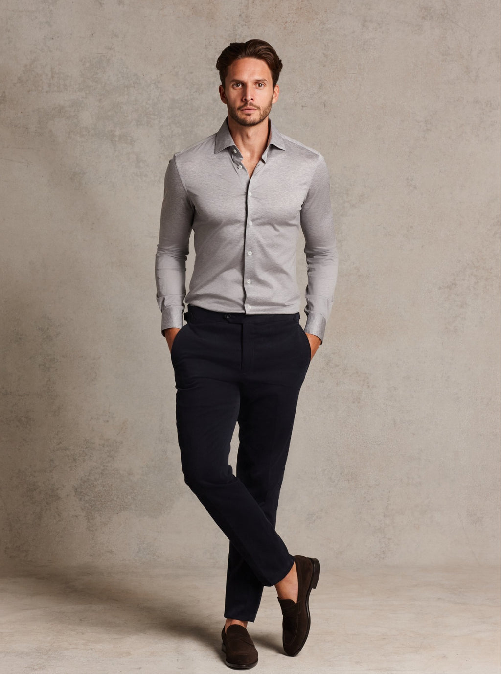 Jersey Cotton Shirt - Grey